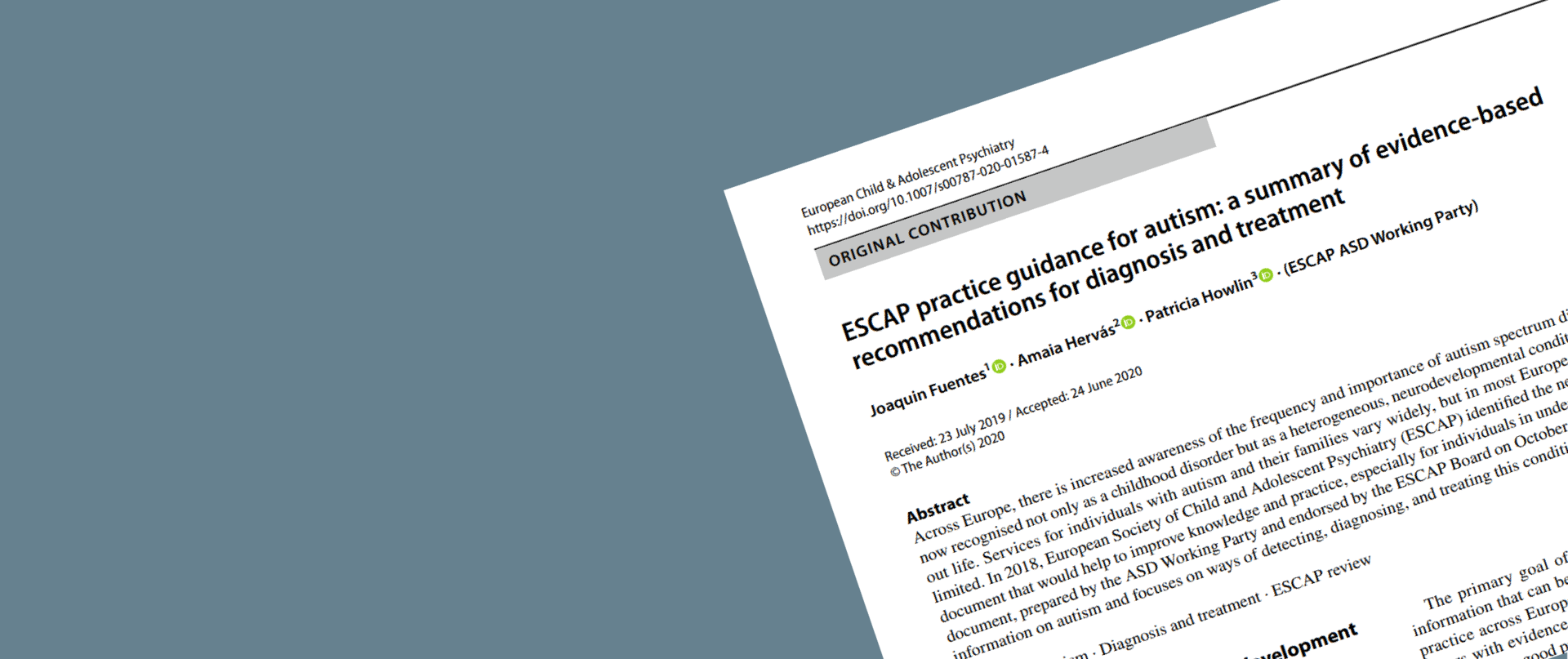 ESCAP Guidance Paper for Autism